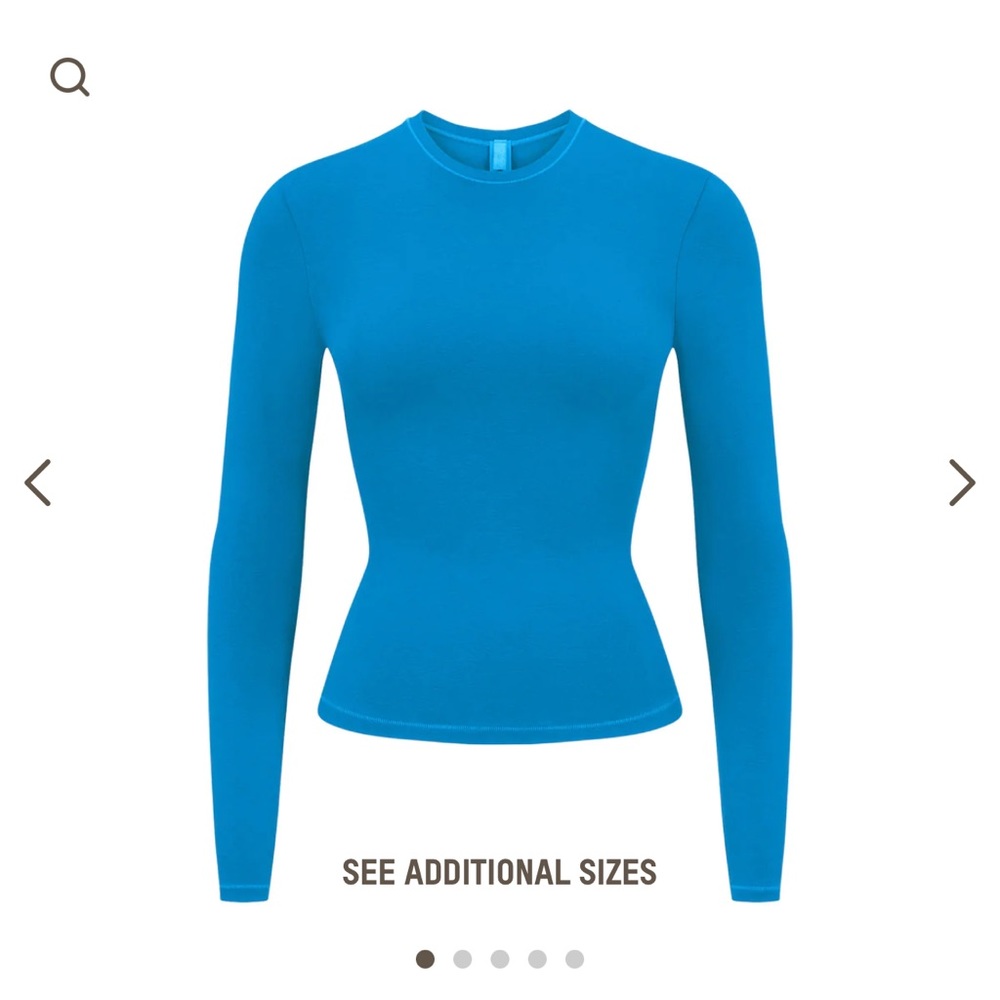 Skims cotton jersey long sleeve Mykonos blue